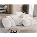 Corner sofa Elittario R, sleeping function, Royal 01, boucle, white, H95x227x170cm