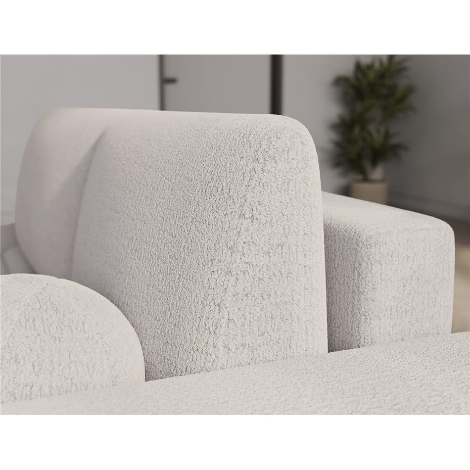 Corner sofa Elittario R, sleeping function, Royal 01, boucle, white, H95x227x170cm