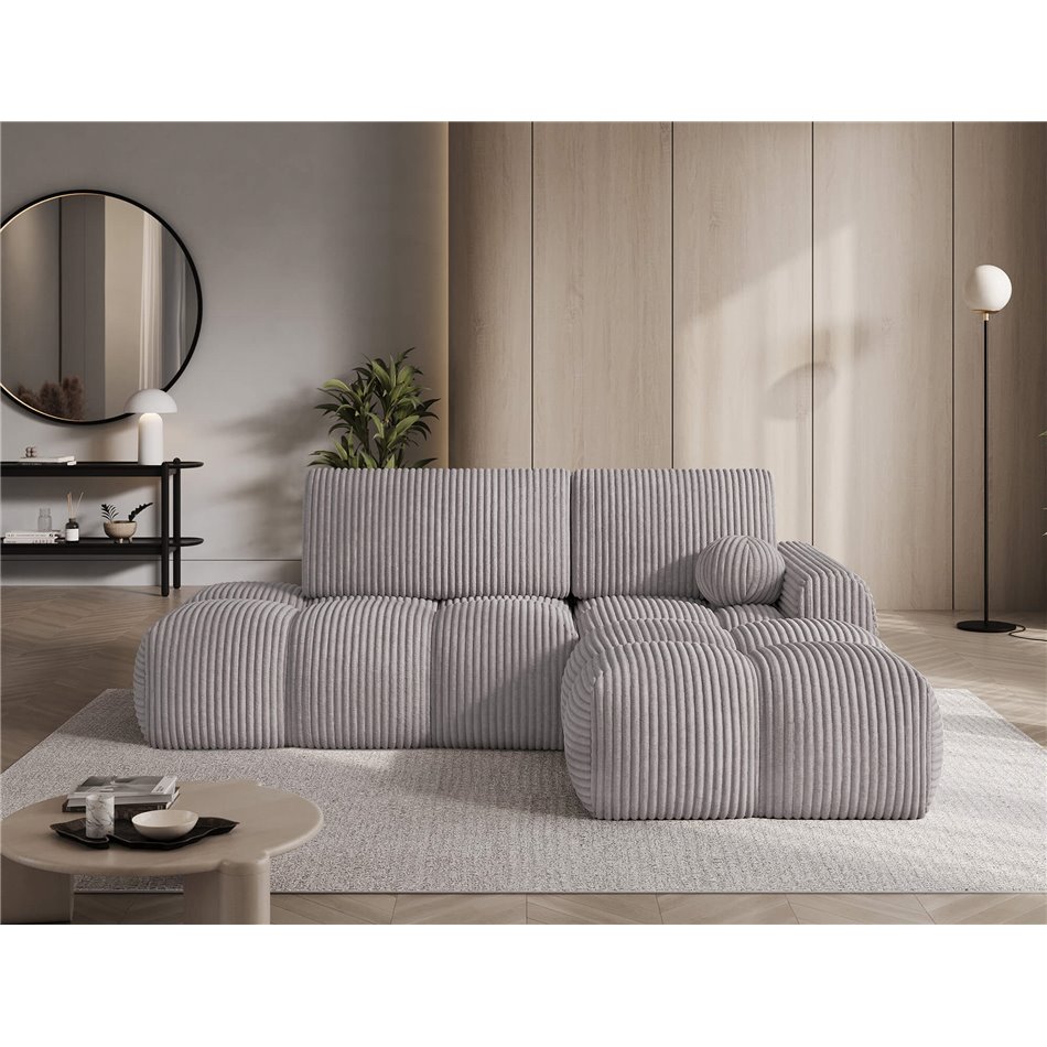 Corner sofa Elittario R, sleeping function, Modullo 03, grey, H95x227x170cm
