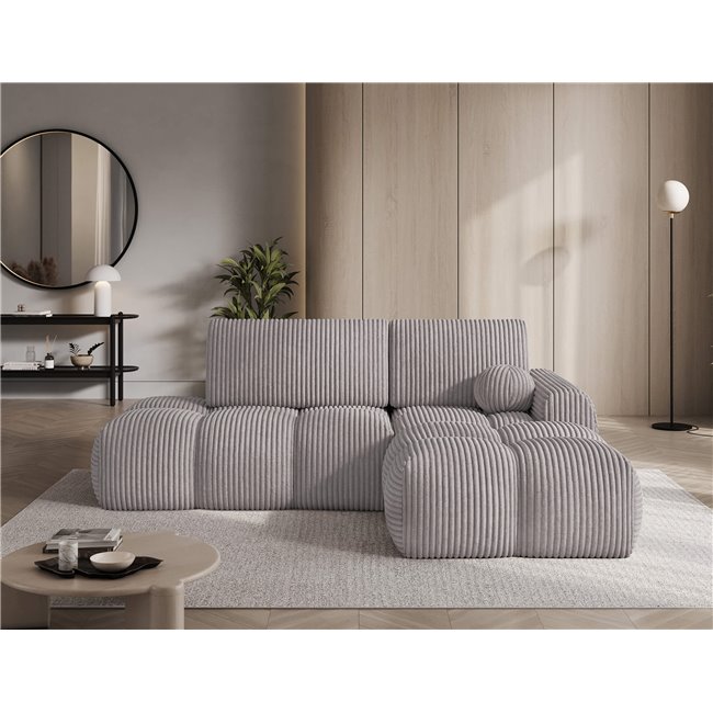 Corner sofa Elittario R, sleeping function, Modullo 03, grey, H95x227x170cm