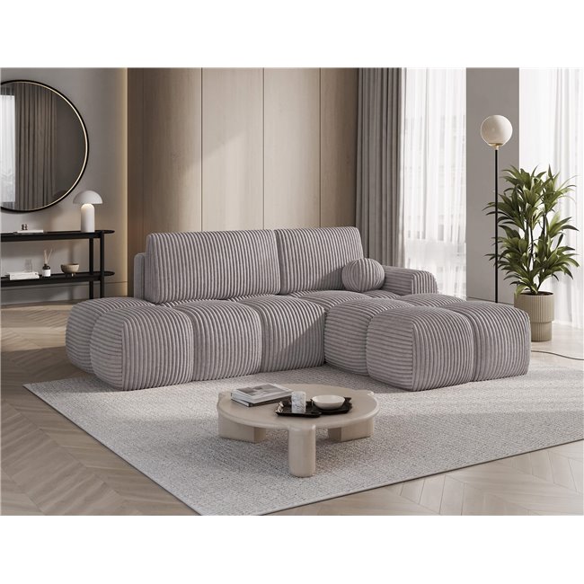 Corner sofa Elittario R, sleeping function, Modullo 03, grey, H95x227x170cm