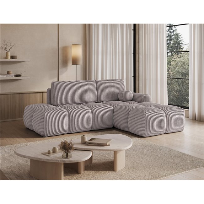 Corner sofa Elittario R, sleeping function, Modullo 03, grey, H95x227x170cm