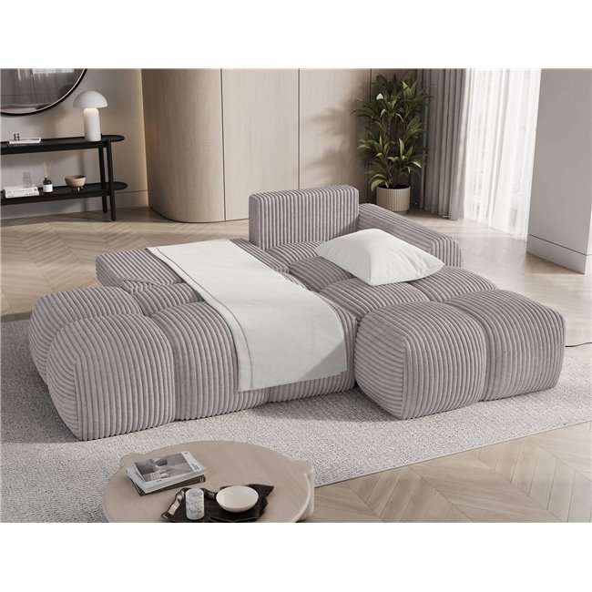 Corner sofa Elittario R, sleeping function, Modullo 03, grey, H95x227x170cm