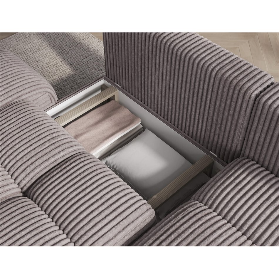 Corner sofa Elittario R, sleeping function, Modullo 03, grey, H95x227x170cm