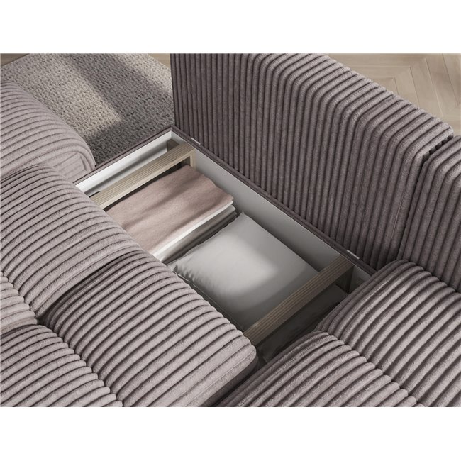 Corner sofa Elittario R, sleeping function, Modullo 03, grey, H95x227x170cm