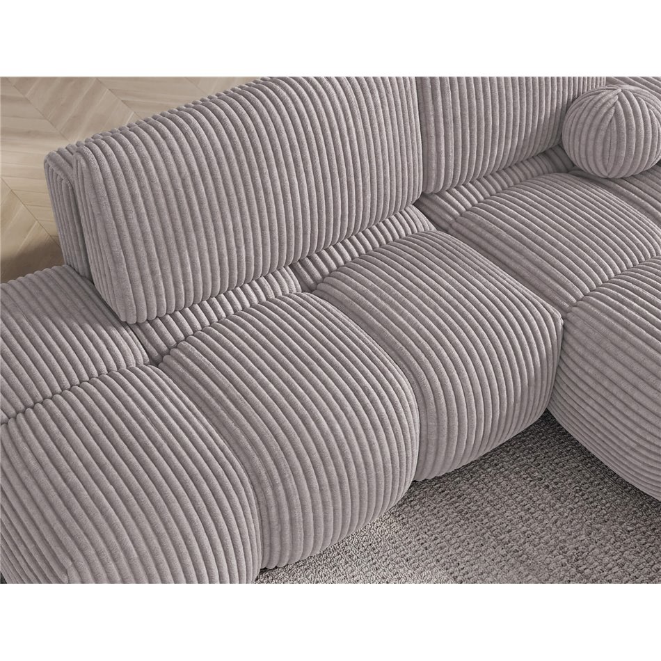 Corner sofa Elittario R, sleeping function, Modullo 03, grey, H95x227x170cm