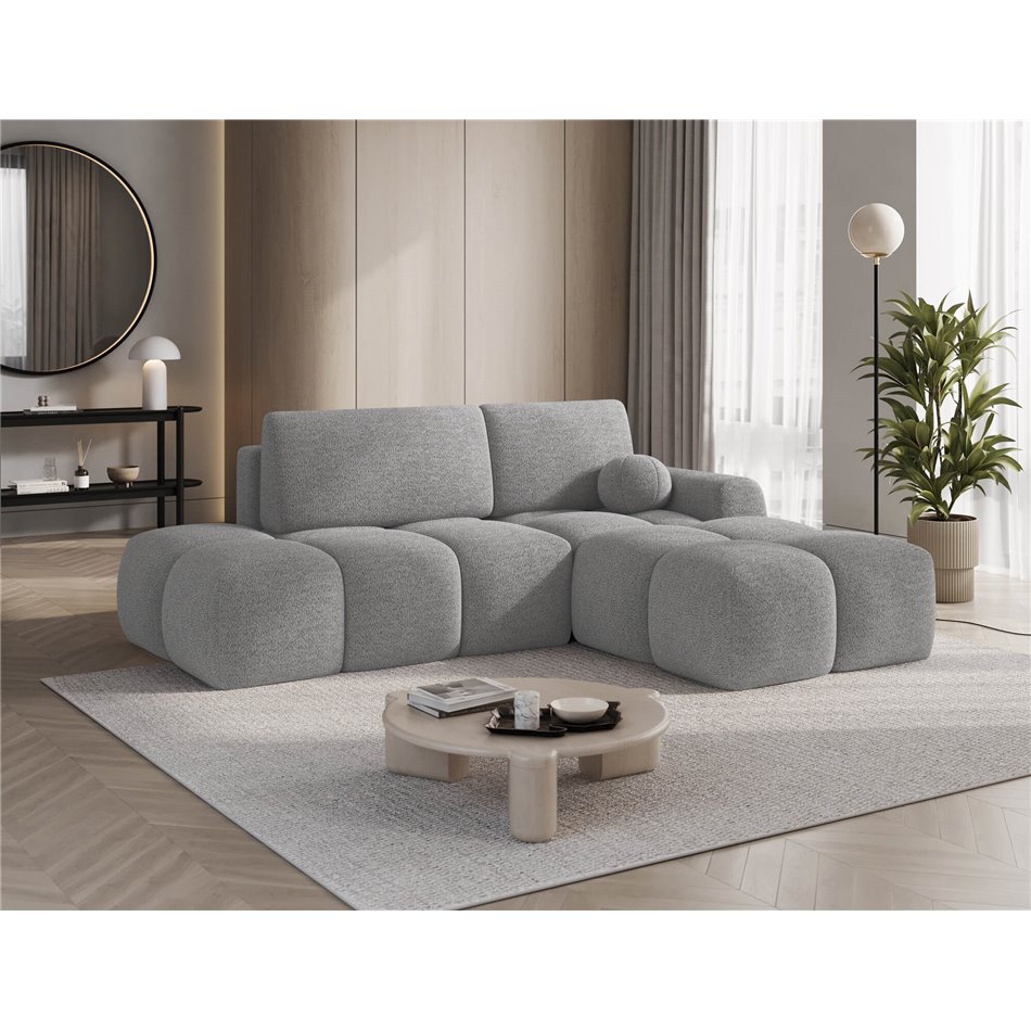 Corner sofa Elittario R, sleeping function, Royal 04, grey, H95x227x170cm