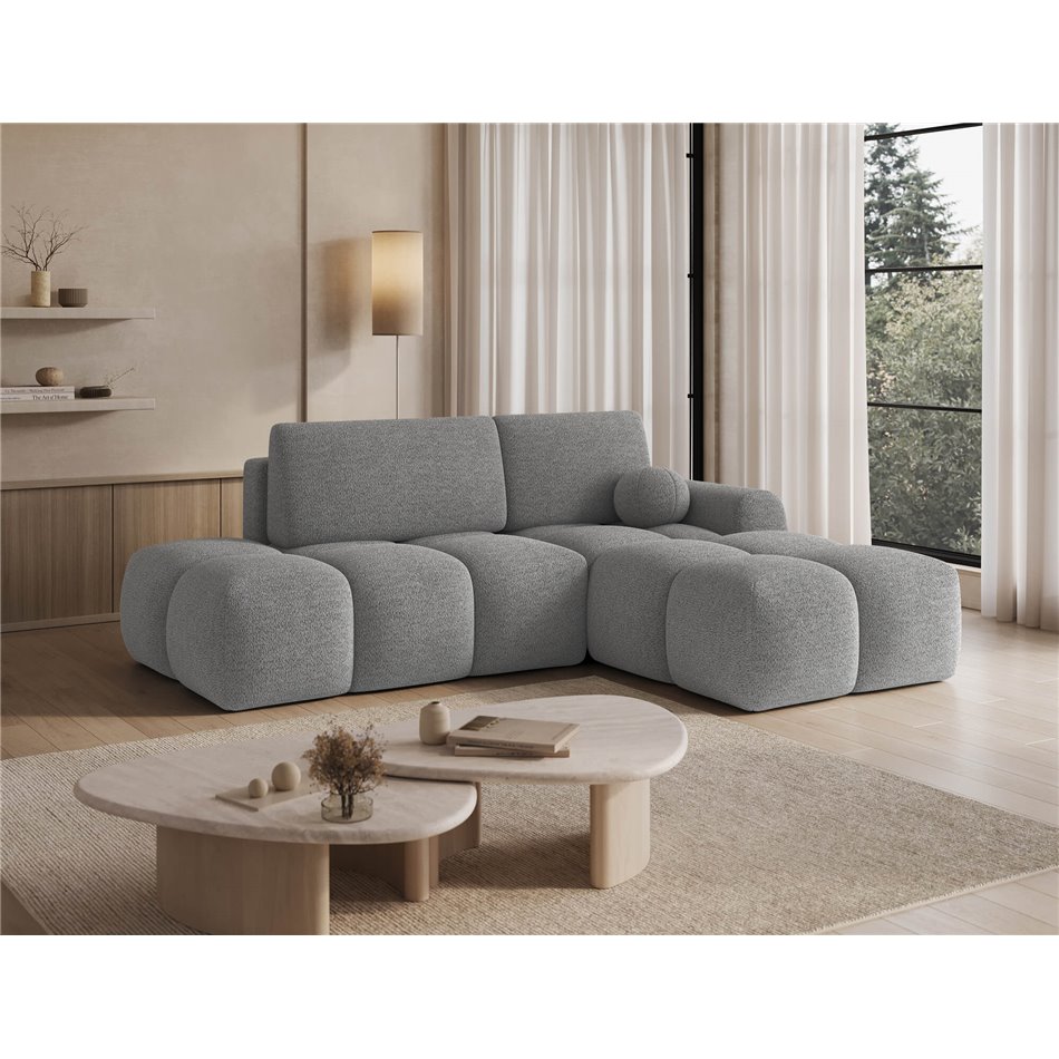 Corner sofa Elittario R, sleeping function, Royal 04, grey, H95x227x170cm