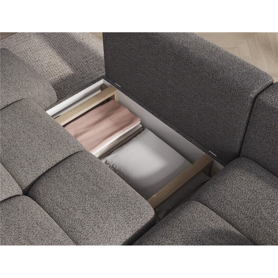 Corner sofa Elittario R, sleeping function, Royal 04, grey, H95x227x170cm