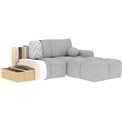 Corner sofa Elittario R, sleeping function, Royal 04, grey, H95x227x170cm