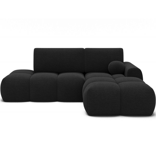 Corner sofa Elittario R, sleeping function, Royal 05, boucle, dark grey, H95x227x170cm