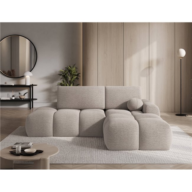 Corner sofa Elittario R, sleeping function, Royal 18, boucle, beige, H95x227x170cm