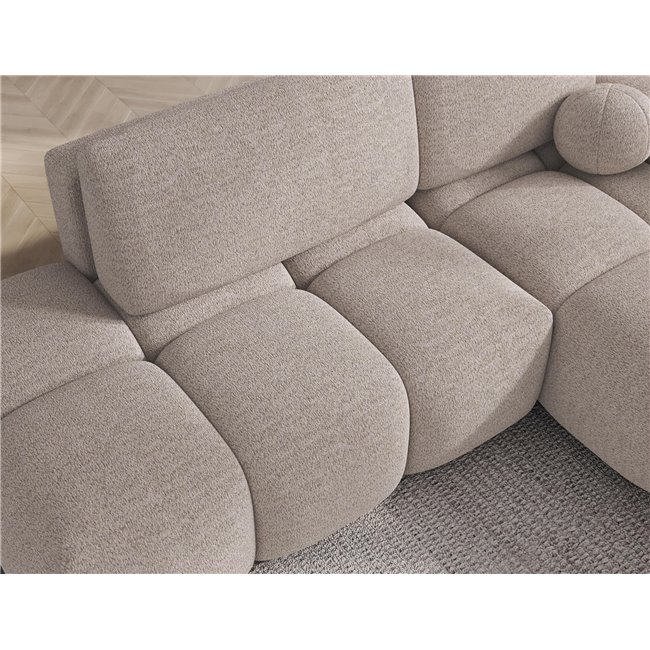Corner sofa Elittario R, sleeping function, Royal 18, boucle, beige, H95x227x170cm