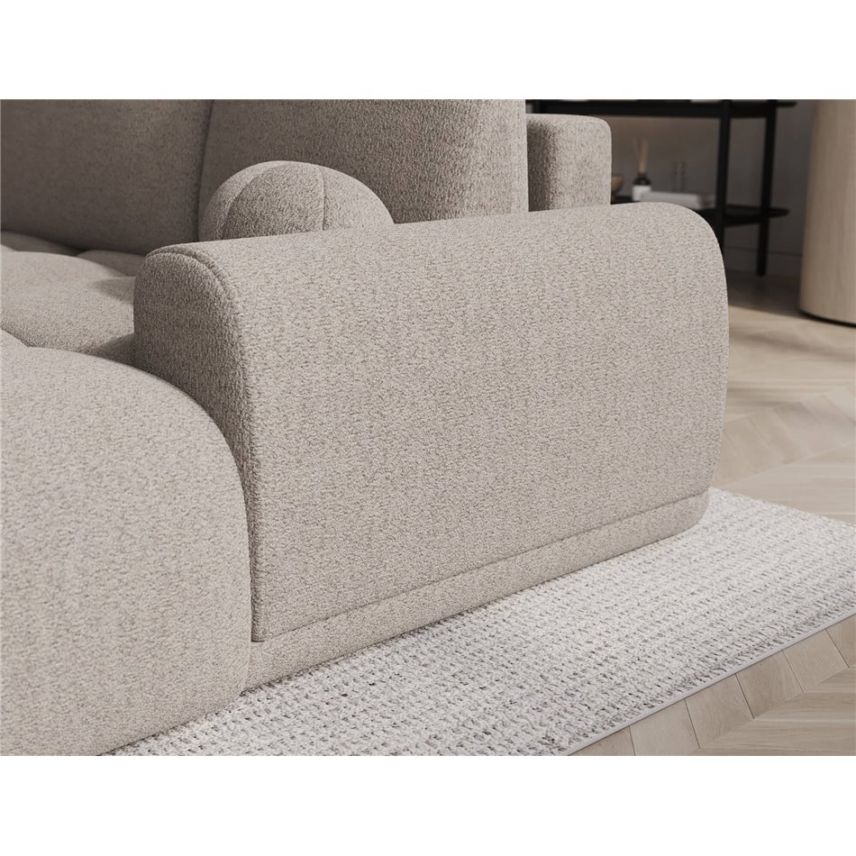 Corner sofa Elittario R, sleeping function, Royal 18, boucle, beige, H95x227x170cm