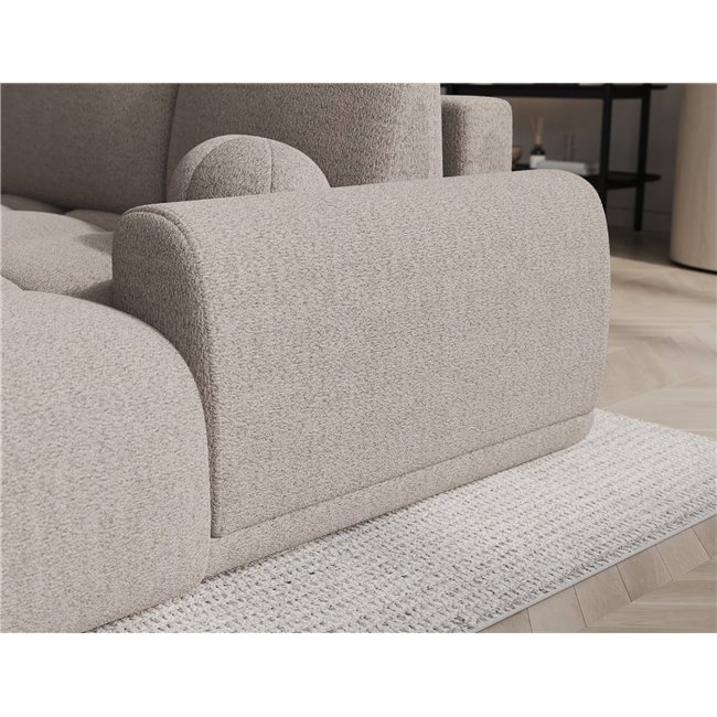 Corner sofa Elittario R, sleeping function, Royal 18, boucle, beige, H95x227x170cm