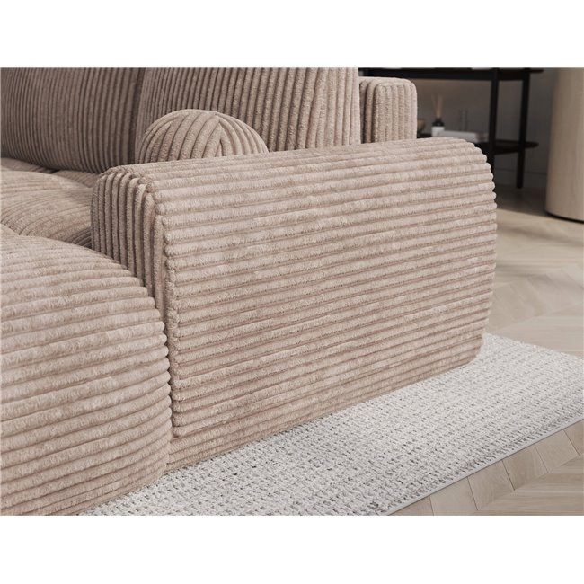 Corner sofa Elittario R, sleeping function, Modullo 20, light brown, H95x227x170cm