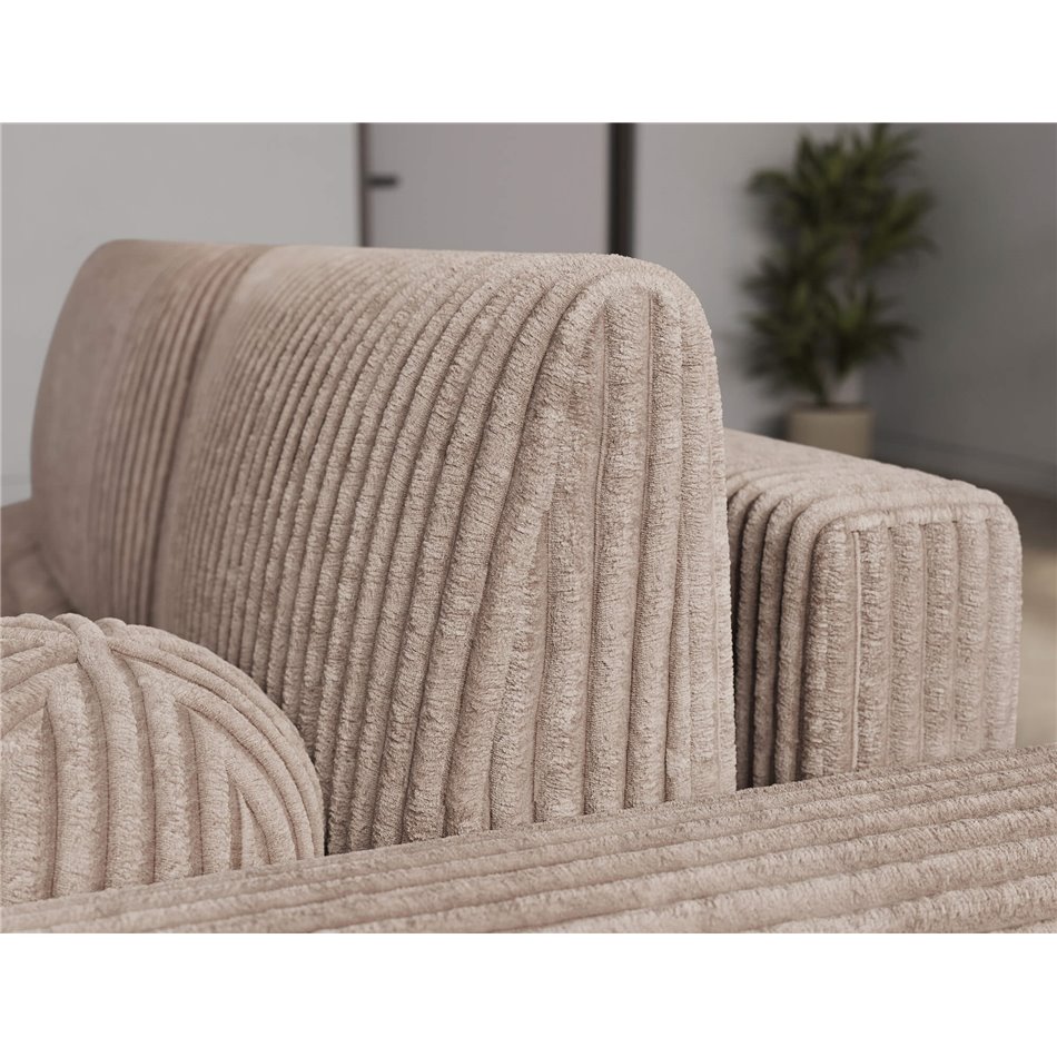 Corner sofa Elittario R, sleeping function, Modullo 20, light brown, H95x227x170cm