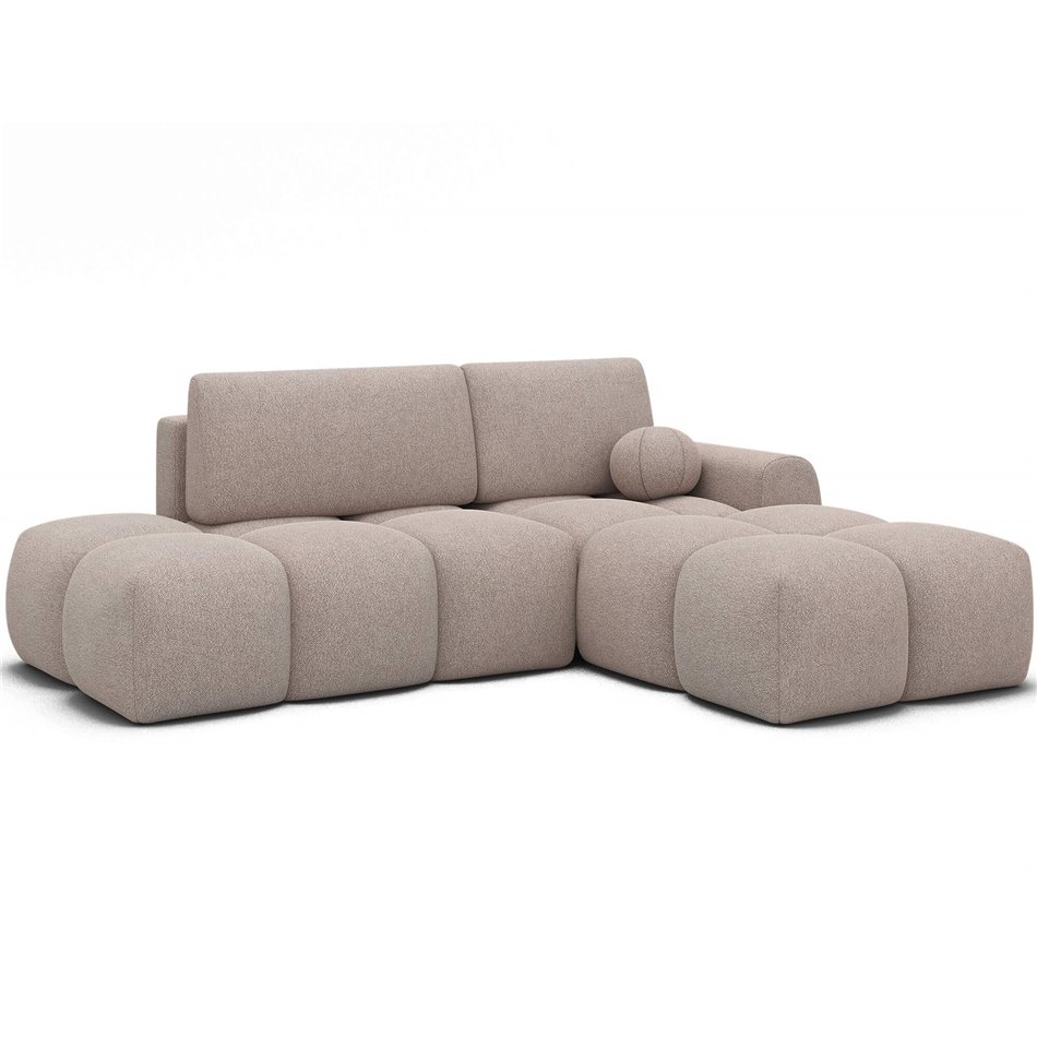 Corner sofa Elittario R, sleeping function, Xillar 20, light brown, H95x227x170cm