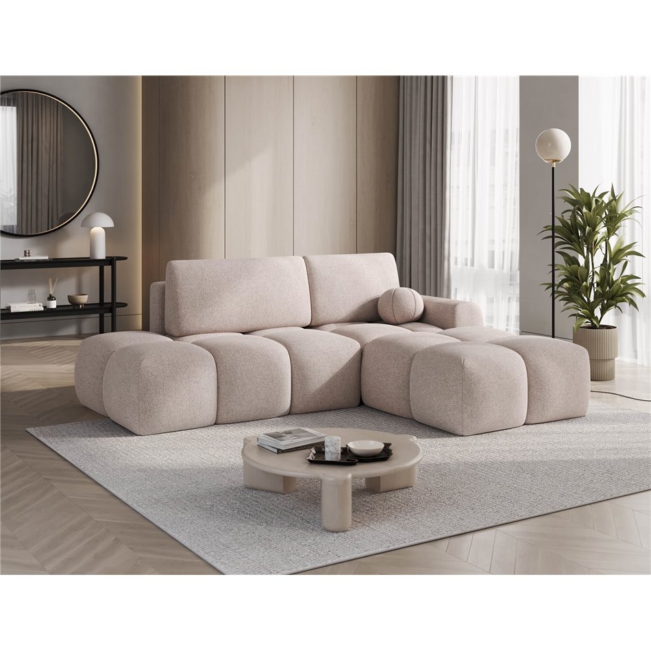Corner sofa Elittario R, sleeping function, Xillar 20, light brown, H95x227x170cm