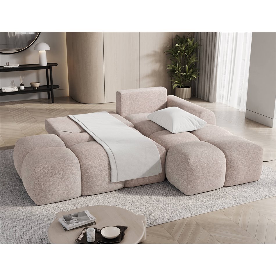 Corner sofa Elittario R, sleeping function, Xillar 20, light brown, H95x227x170cm