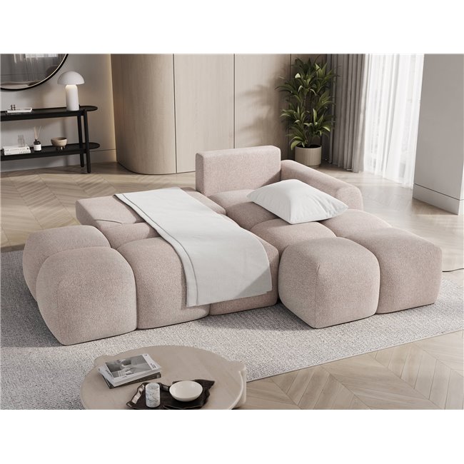 Corner sofa Elittario R, sleeping function, Xillar 20, light brown, H95x227x170cm