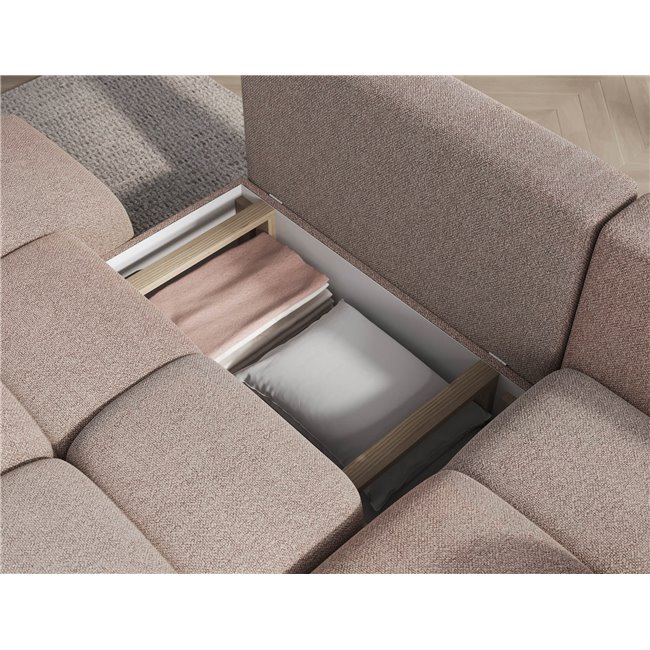 Corner sofa Elittario R, sleeping function, Xillar 20, light brown, H95x227x170cm