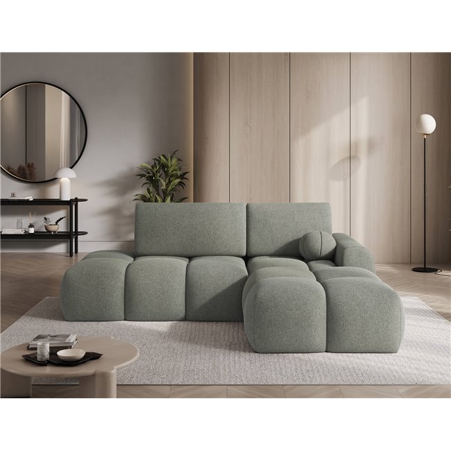 Corner sofa Elittario R, sleeping function, Xillar 100, green, H95x227x170cm