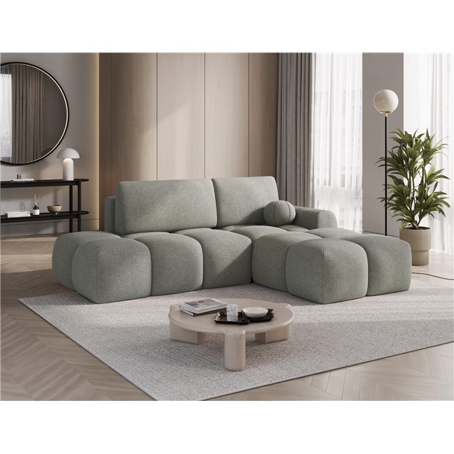 Corner sofa Elittario R, sleeping function, Xillar 100, green, H95x227x170cm