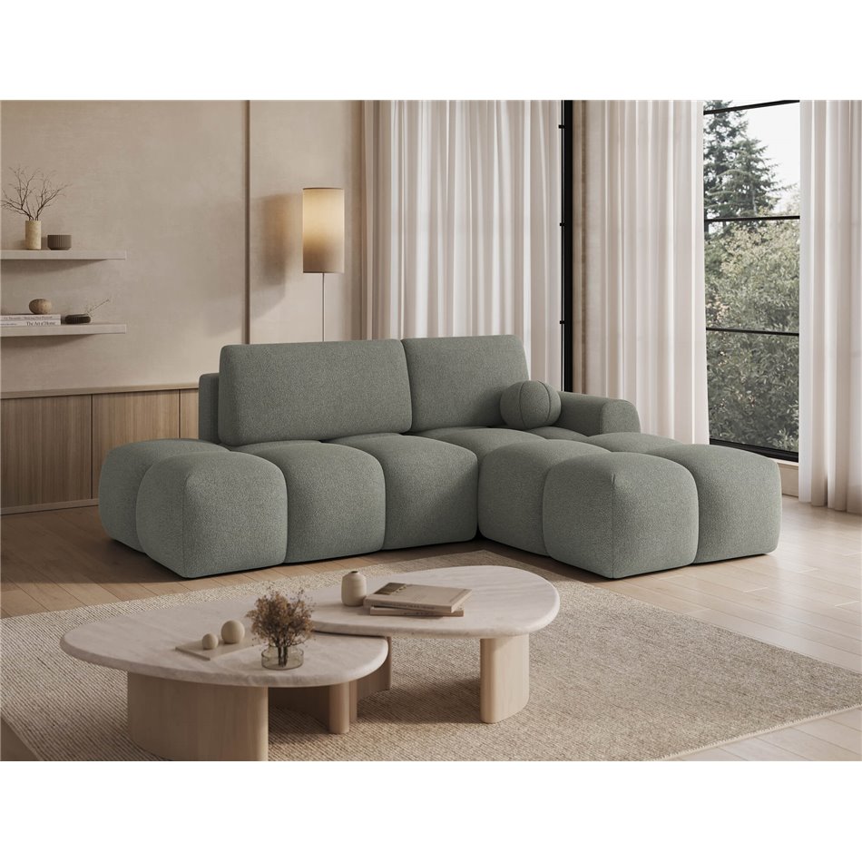Corner sofa Elittario R, sleeping function, Xillar 100, green, H95x227x170cm