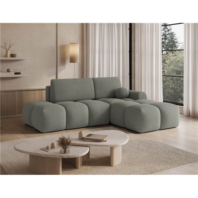 Corner sofa Elittario R, sleeping function, Xillar 100, green, H95x227x170cm