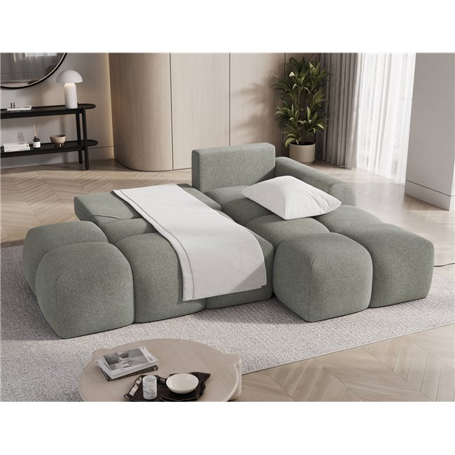 Corner sofa Elittario R, sleeping function, Xillar 100, green, H95x227x170cm