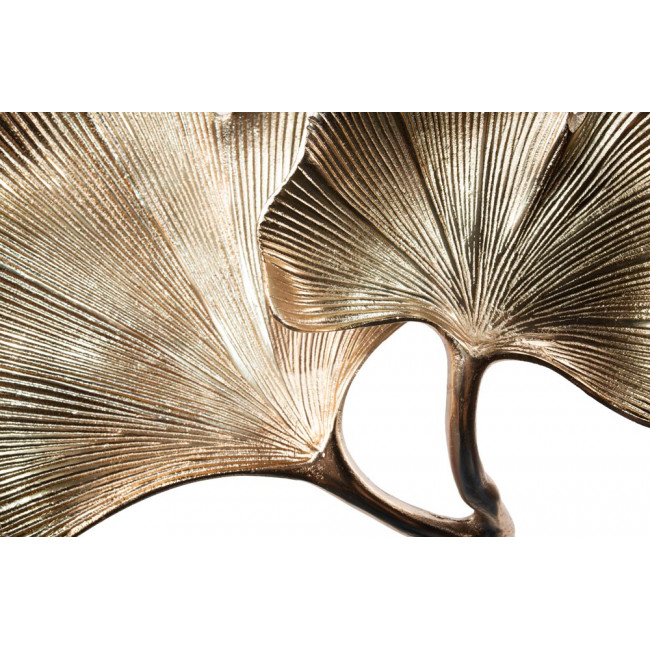 Decorative plate Ginko, aluminium, golden, 27x33x10cm