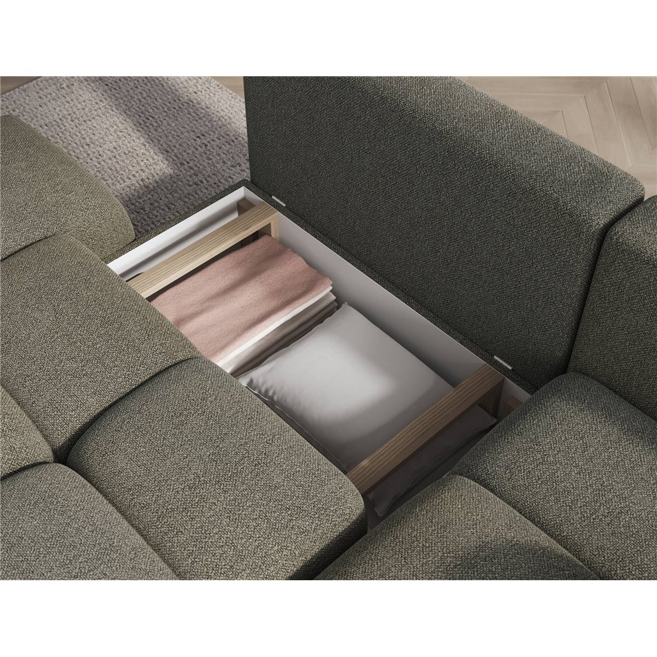 Corner sofa Elittario R, sleeping function, Xillar 100, green, H95x227x170cm