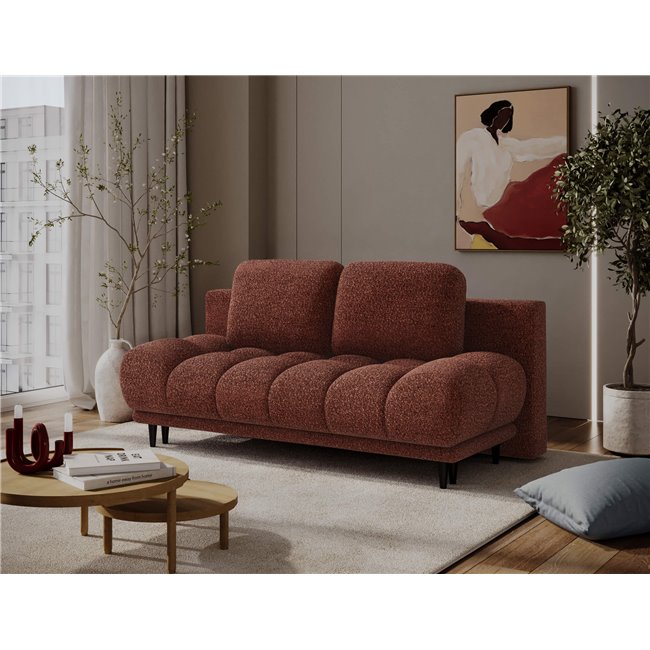 Sofa bed Elguavio, sleeping function, Jaffray 30, brown, H97x210x91cm