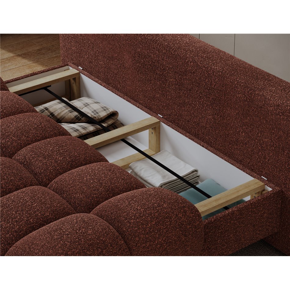 Sofa bed Elguavio, sleeping function, Jaffray 30, brown, H97x210x91cm