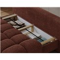 Sofa bed Elguavio, sleeping function, Jaffray 30, brown, H97x210x91cm