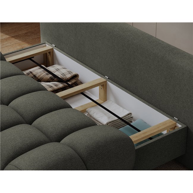 Sofa bed Elguavio, sleeping function, Xillar 100, green, H97x210x91cm