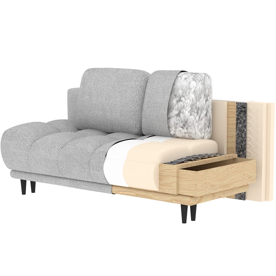 Sofa bed Elguavio, sleeping function, Paolli 40, blue, H97x210x91cm