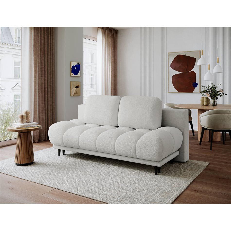 Sofa bed Elguavio, sleeping function, Paolli 01, white, H97x210x91cm