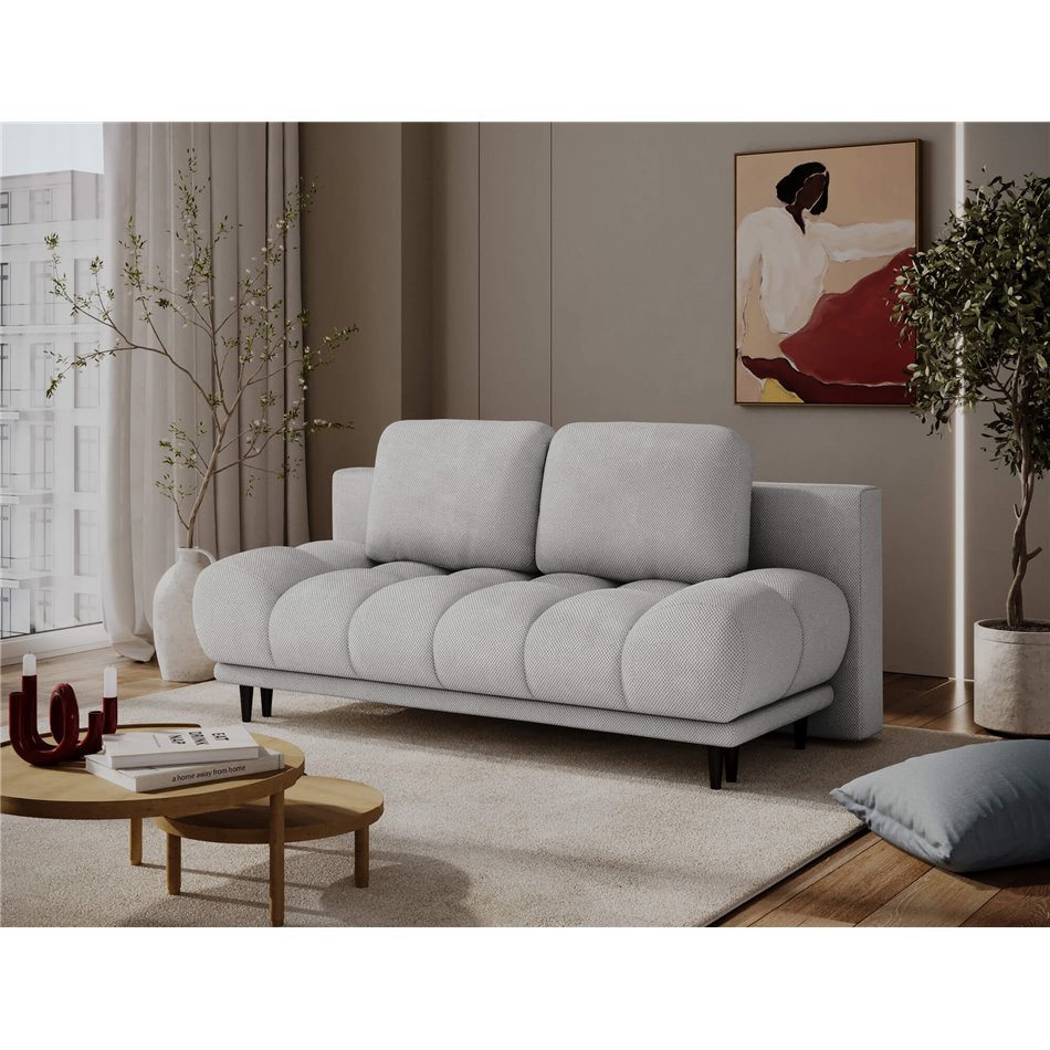 Sofa bed Elguavio, sleeping function, Calmora 03, grey, H97x210x91cm