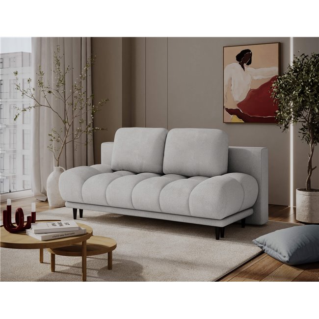 Sofa bed Elguavio, sleeping function, Calmora 03, grey, H97x210x91cm