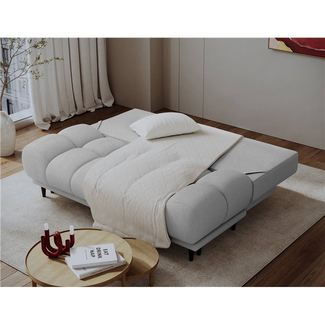 Sofa bed Elguavio, sleeping function, Calmora 03, grey, H97x210x91cm