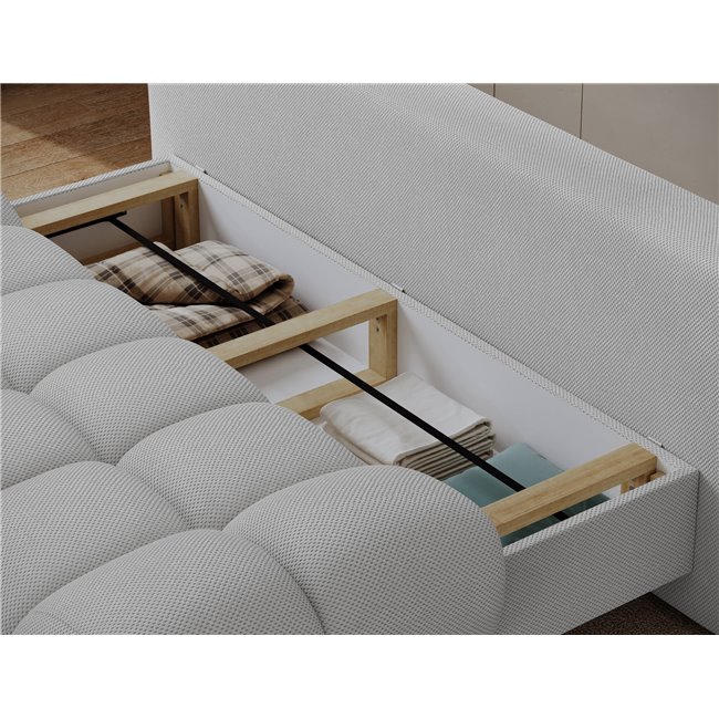 Sofa bed Elguavio, sleeping function, Calmora 03, grey, H97x210x91cm