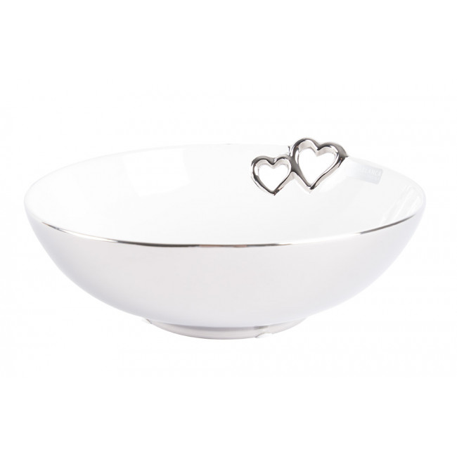 Bowl Little Love, white/silver, ceramic, H8, D24cm