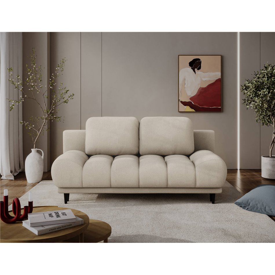Sofa bed Elguavio, sleeping function, Calmora 18, beige, H97x210x91cm