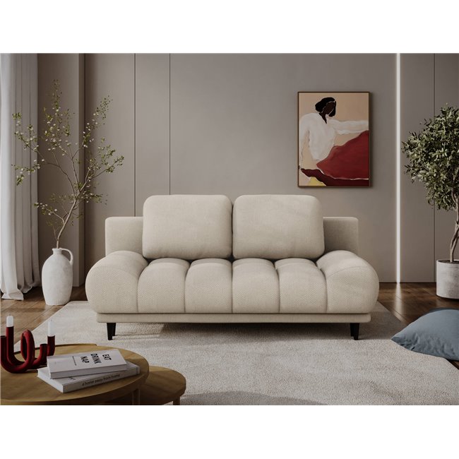 Sofa bed Elguavio, sleeping function, Calmora 18, beige, H97x210x91cm