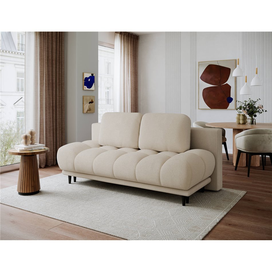 Sofa bed Elguavio, sleeping function, Calmora 18, beige, H97x210x91cm