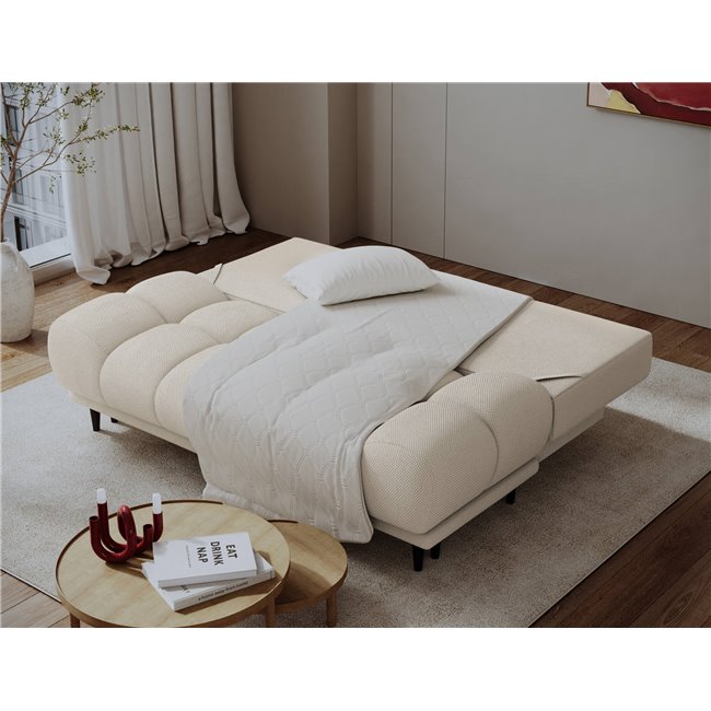 Sofa bed Elguavio, sleeping function, Calmora 18, beige, H97x210x91cm