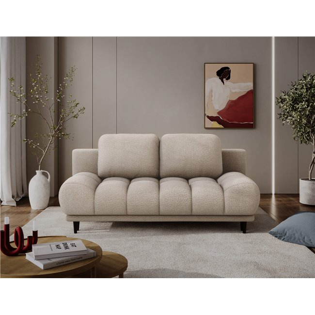 Sofa bed Elguavio, sleeping function, Royal 18, boucle, beige, H97x210x91cm