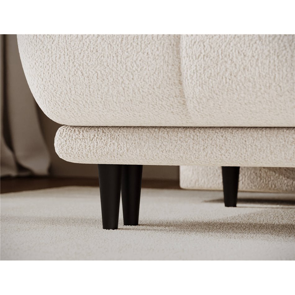 Sofa bed Elguavio, sleeping function, Royal 18, boucle, beige, H97x210x91cm